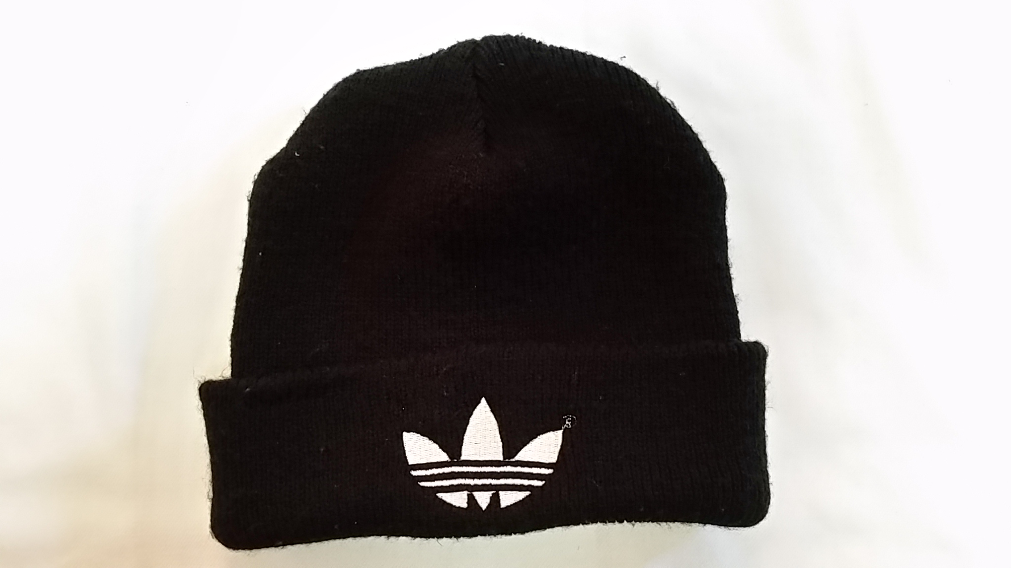 Vintage Adidas embroidered logo black beanie [One Size Fits All]